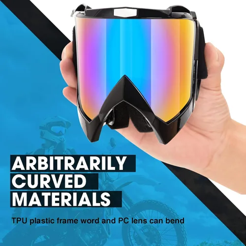 Vista 4 de MAMBAOUT Gafas de motocross para adultos, paquete de 2 gafas de motocicleta ATV para hombres y mujeres, gafas de visión amplia para montar fuera