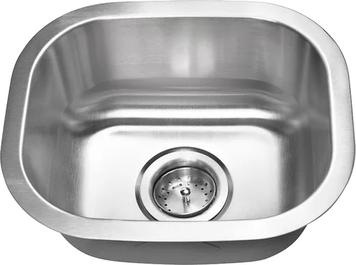 Vista 4 de MSI Fregadero y colador de barra de cocina de acero inoxidable calibre 18 de 14 pulgadas