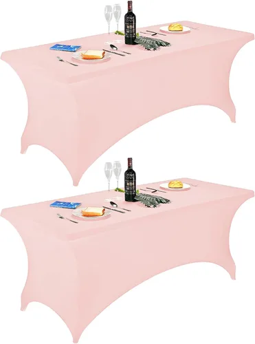 Vista 154 de FORLIFE - Funda de mesa de elastano, mantel ajustado de 4 pies para mesas rectangulares, funda elástica para patio, universal para bodas, banquetes