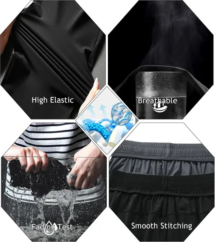 Vista 4 de Oelise Pantalones deportivos para hombre con bolsillos con cremallera, pantalones rectos para hombre, pantalones deportivos para entrenamiento