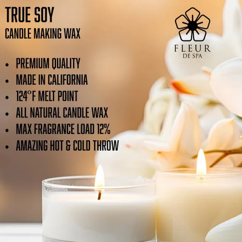 Vista 5 de Fleur DE SPA - Cera de soja natural de 6 libras, fabricada en Estados Unidos, empaquetada en barras de 1 libra, combustión limpia, excelente aroma