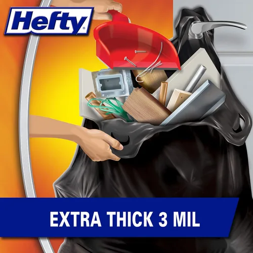 Vista 3 de Hefty Load & Carry - Bolsas de basura grandes para contratistas resistentes, 42 galones, 26