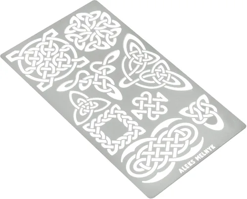 Vista 6 de Aleks Melnyk No.37 Metal Journal Stencils, Pyrography Celtic Patterns, Nudo celta, Plantillas vikingas, Plantillas de leña, Tallado de madera