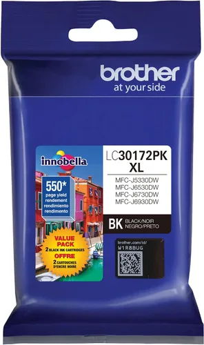 Vista 2 de Brother Impresora LC30172PK Cartucho de tinta negro de alto rendimiento XL (paquete de 5, 10 unidades en total)