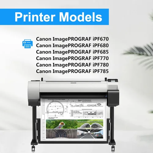 Vista 3 de LCL PFI-107 Cartucho de tinta negro mate de 4.4 fl oz de repuesto para Canon PFI-107 PFI-107MBK PFI107MBK para impresoras Canon ImagePROGRAF iPF670
