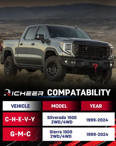 Vista 2 de Richeer Bloque de elevación de 1 pulgada compatible con Silverado 1500 1999-2024 2WD/4WD, Sierra 1500 1999-2024 2WD/4WD, kits de elevación