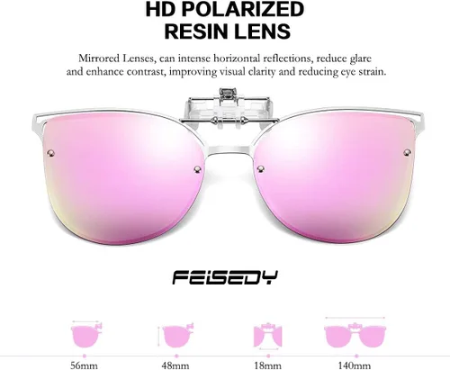 Vista 2 de FEISEDY Gafas de sol polarizadas con clip de ojo de gato para gafas B2436