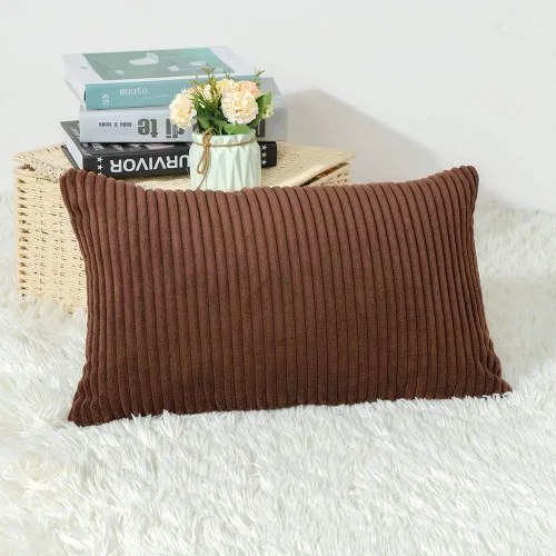 Vista 30 de Artscope Fundas de Almohada de Pana a Rayas Acogedoras Súper Suaves Decorativas Cuadradas Fundas de Almohada Fundas de Cojín para Sofá Sofá Amarillo