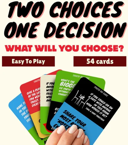 Vista 2 de Unruly Choices - Juego de cartas Truth or Dare 108 Se atreve & Preguntas Juego de despedida de soltera, Juego de fiesta antes del juego, Noche