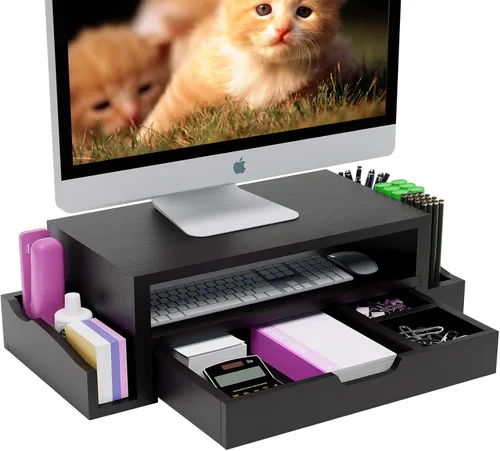 Vista 10 de Simple Trending Organizador de escritorio y accesorios, soporte elevador