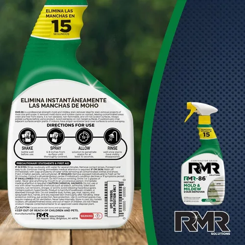 Vista 9 de RMR-86 - Removedor instantáneo de manchas de moho y hongos en aerosol - Fórmula sin refregar, 30 onzas líquidas