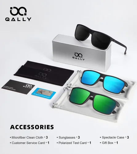 Vista 6 de Polarized Sunglasses for Men Rectangular Frame Men's Polarized Sunglasses Shady Sunglasses with UV400 Protection