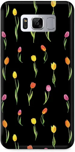 Vista 17 de Inspired Cases - Funda con textura 3D para iPhone Xs Max - Funda protectora de goma para Apple iPhone Xs Max - Patrón de tulipanes - Negro
