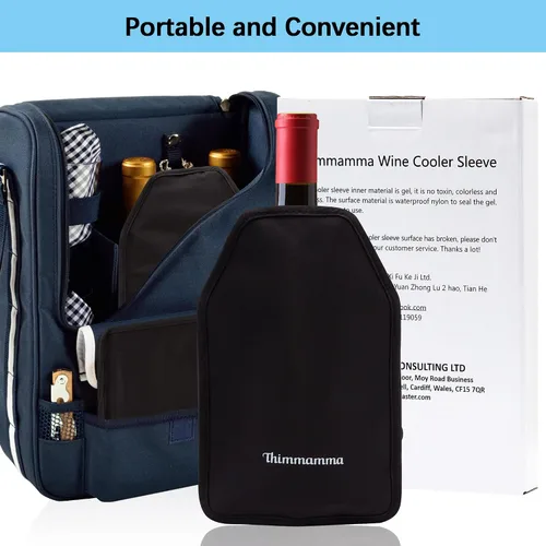 Vista 6 de Funda enfriadora de vino, para botella de vino, de gel, para congelador, larga duración, mantiene el vino fresco y frío, para botellas de vino