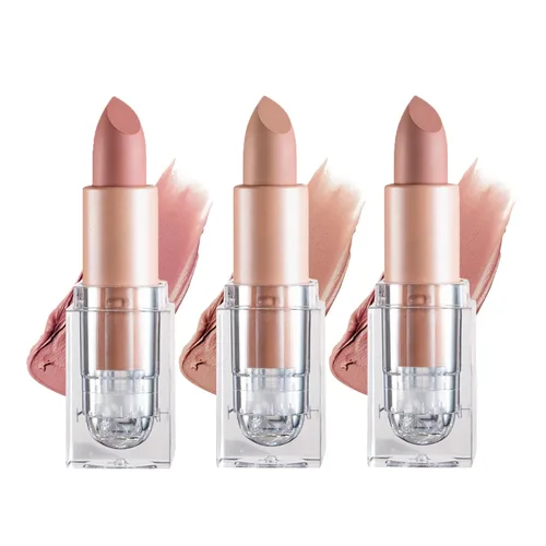 Vista 22 de IONSGAKO Lápiz labial mate nude aterciopelado, brillo de labios, no se decolora, no se pega a la copa, lápiz labial color nude, tinte de labios
