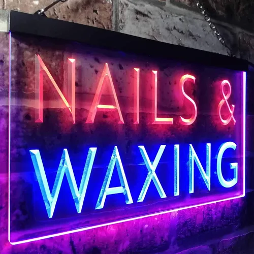 Vista 3 de ADVPRO Nails Waxing Beauty Salon Display Dual Color LED Neon Sign Blue & Red 12" x 8.5" st6s32-i0358-br