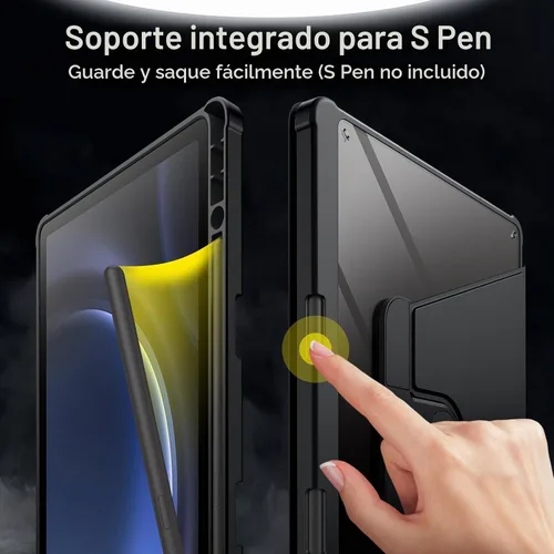 Vista 5 de JETech Estuche giratorio para Samsung Galaxy Tab S10 Lite / S10 FE / S9 FE de 10.9 pulgadas / S9 de 11 pulgadas con soporte para S Pen, cubierta