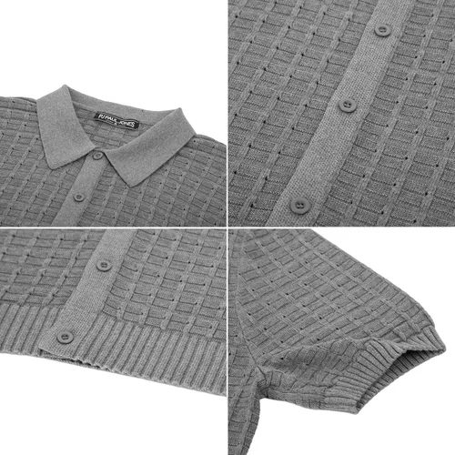 Vista 5 de PJ PAUL JONES Polo de golf de manga corta con textura transpirable para hombre