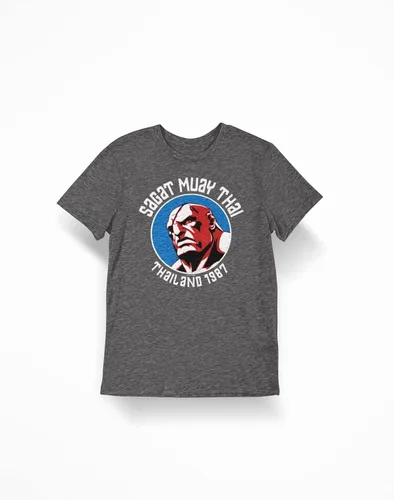 Vista 5 de Pop Threads Sagat Street Fighter Camiseta Muay Thai Master Arcade Graphic Hombres Tee