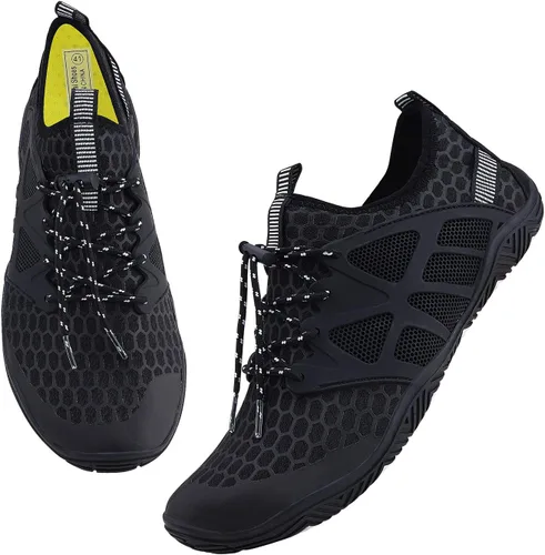Vista 4 de MAYZERO Zapatos de agua para hombres y mujeres, zapatos de surf, playa, piscina, zapatos de punta ancha, senderismo, zapatos de agua, zapatillas