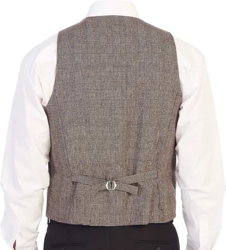 Vista 52 de Gioberti Chaleco de tweed formal de 6 botones para hombres