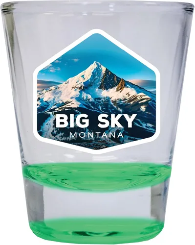 Vista 5 de Big Sky Montana Mountain Design Souvenir - Vaso de chupito (1.5 onzas), color azul