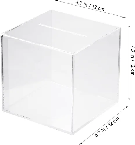 Vista 2 de Hucha de acrílico transparente compacto contenedor de monedas para uso diario para accesorios para el hogar y ahorros educativos