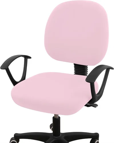 Vista 26 de Smiry Fundas de asiento impresas para silla de computadora de oficina, ajuste elástico, universal para silla giratoria de escritorio, lavables, Beige