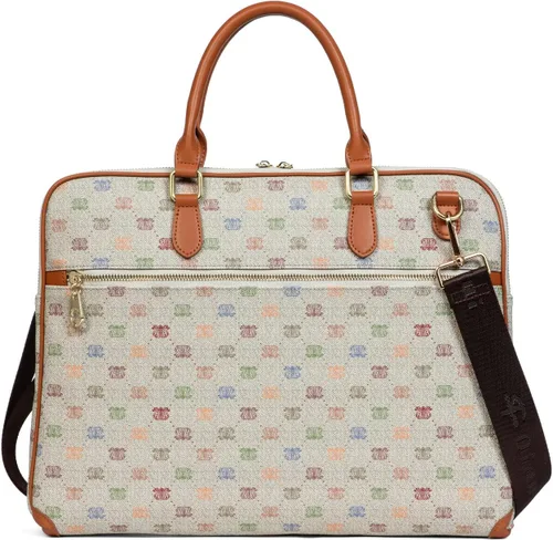 Vista 4 de Maletín para laptop, para hombres y mujeres, bolsa de hombro tipo mensajero, bolsa cruzada de viaje, bolsa de negocios para laptop de 15 pulgadas