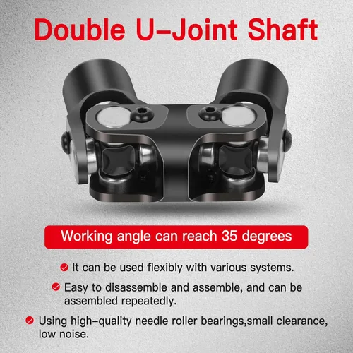 Vista 2 de CCIYU 3/4" Redondo -3/4" Redondo Liso Negro Dirección U-joint Doble 5.630 in Automotriz de acero universal del acoplador del eje de dirección