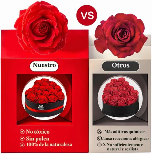 Vista 6 de Caja extra grande con forma de corazón de 16 rosas preservadas para siempre, con collar, regalos para el día de San Valentín para ella, novia