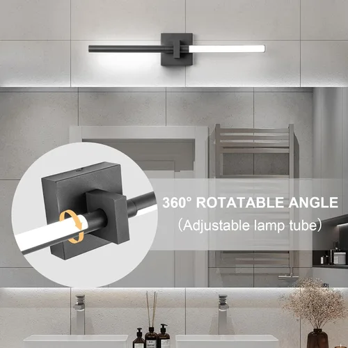 Vista 2 de EDISLIVE Lámpara LED Regulable Moderna para Tocador Giratoria 360°, Accesorios de Iluminación de Pared para Baño, Accesorios de Aplique de Pared