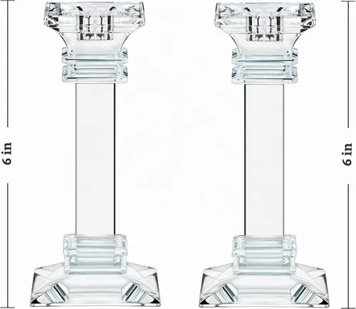 Vista 3 de Juego de portavelas de cristal de 2 a 6 pulgadas de alto, centro de mesa ultra elegante y moderno, decoración del hogar