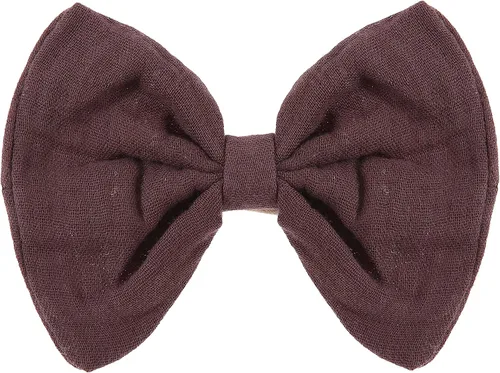 Vista 4 de Conjunto de bombachos y lazos de algodón para bebé recién nacida, pantalones cortos con volantes y diadema Café