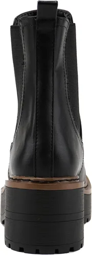 Vista 2 de Soda YOSSI Botines Chelsea con suela gruesa y tacón medio para mujer, doble elástico