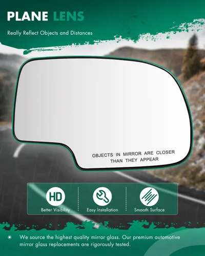 Vista 5 de SCITOO Espejo lateral del pasajero de cristal apto para 1999-2003 para Chevy Silverado Pickup 2007 para Chevy Silverado Pickup 2000 para Chevy