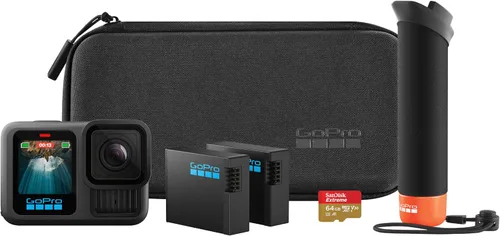 Vista 7 de GoPro HERO13 Black Extended Power Bundle - Dual Charger, 3 Enduro Batteries, 1 Curved Adhesive Holder, 64GB MicroSD Card, Mounting Clip + Thumb
