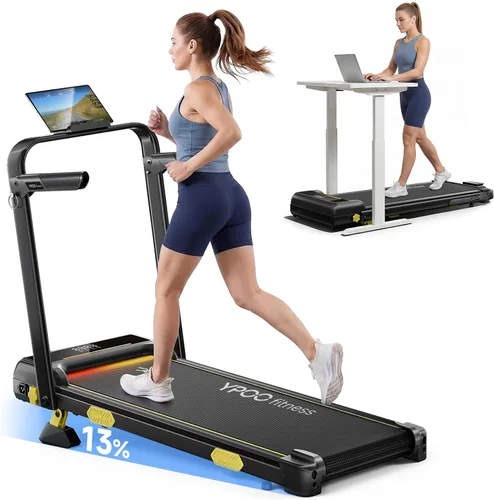 Vista 10 de YPOO Foldable Treadmill with Incline, Walking Pad with Handle Bar 3 Level Incline, Portable Folding Treadmills for Home/Office 300 Lbs Capacity