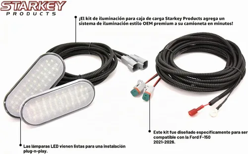 Vista 4 de Starkey - Kit de luces LED para cama – Compatible con Ford F-150 2021–2025 – Estilo OEM Plug-and-Play