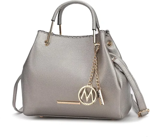Vista 12 de MKF Collection Mia K - Bolso de mano para mujer, de piel vegana, con asa superior, bolso de mano