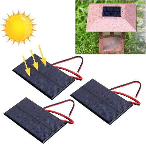 Vista 7 de 3 unids mini panel solar DC 6V polisilicio módulo cargador solar DIY sistema kits con cable de 11.8 in