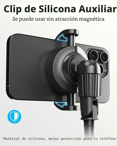 Vista 5 de UBeesize Trípode magnético de 72 pulgadas para iPhone con control remoto, soporte extensible para teléfono celular, compatible con MagSafe, trípode