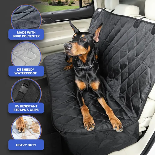 Vista 5 de Perro Funda para asiento sin Hamaca para autos, camiones y SUVs – Empresa basada en EE. UU. – Negro, Bronceado, Gris, normal, Bronceado