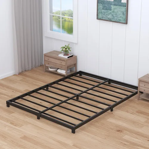 Vista 11 de Nailsong Marcos de cama individual de 4 pulgadas de perfil bajo, base de cama individual con plataforma sin necesidad de somier, metal resistente