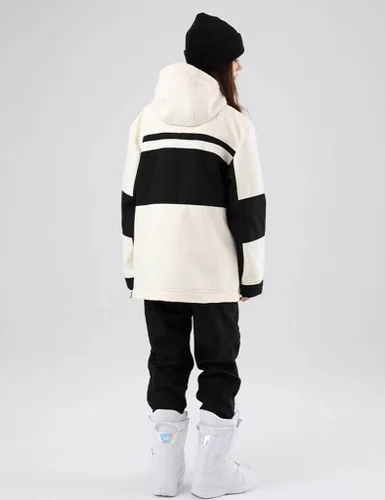Vista 26 de RIUIYELE Traje de esquí para mujer, chaqueta y pantalones de snowboard para deportes al aire libre, traje de nieve con aislamiento impermeable