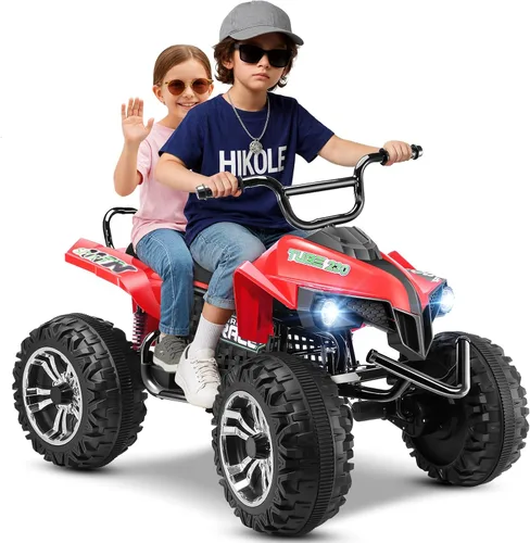 Vista 8 de Hikole ATV de 24 V y 4 ruedas para niños de 6-8-10-14 años para montar al Negro