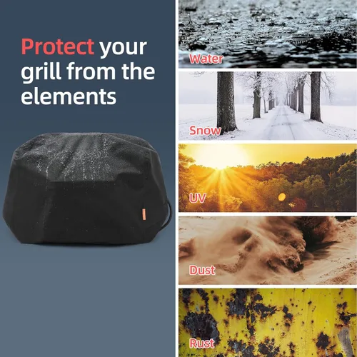 Vista 6 de Funda impermeable para parrilla Ninja Woodfire al aire libre, accesorios para parrilla de ahumador de fuego de madera Ninja serie OG300/700