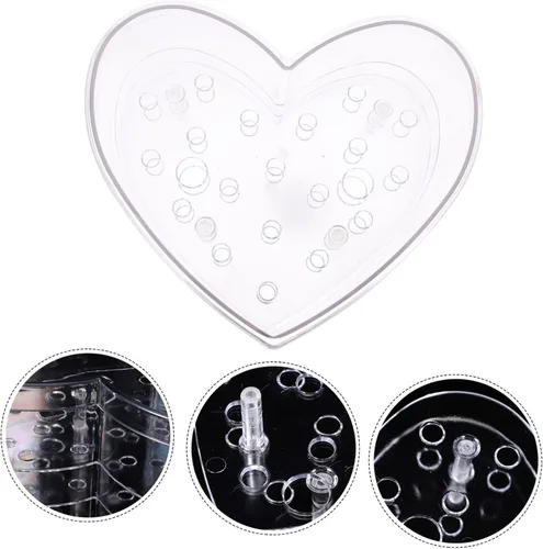 Vista 9 de Cabilock Caja de flores en forma de corazón Florero de acrílico florero de mesa Centro de mesa Maceta de acrílico transparente vitrina de acrílico