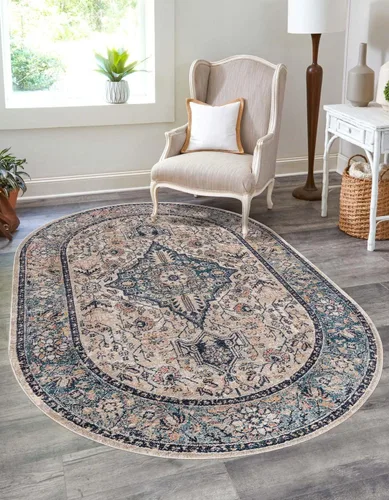 Vista 25 de Unique Loom Lola Collection - Alfombra tradicional (2 pies 2 pulgadas x 3 pies 1 pulgada, rectangular, azul/gris)