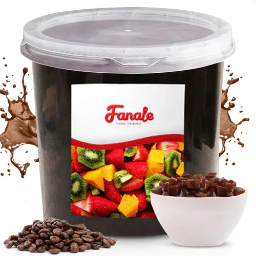 Vista 9 de Fanale Coco Jelly Topping nata de coco para té de burbujas, 14.11 oz, gelatina de azúcar morena, para té Boba, batidos, granizados, postres 14.11 oz